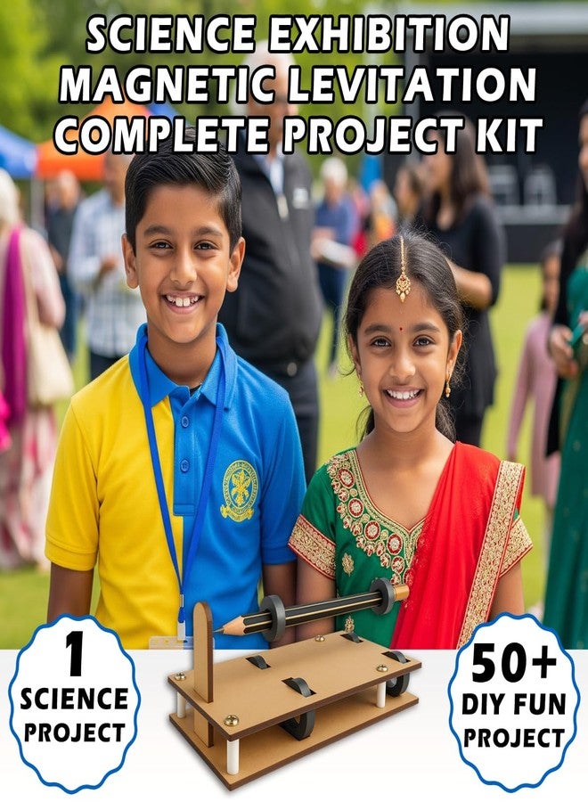 كيت 4 كيوريس مجموعة أدوات Kit4Curious: نموذج قلم رصاص مغناطيسي معلق، مشروع مدرسي + 50 تجربة علمية فيزيائية ممتعة يمكنك صنعها بنفسك - Image 3